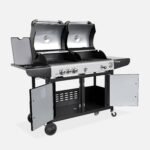 Barbecue Marsac 2 en 1 gaz et charbon avec plancha et housse – Image 4