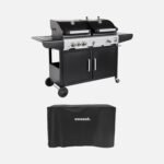 Barbecue Marsac 2 en 1 gaz et charbon avec plancha et housse – Image 3