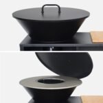Brasero barbecue plancha Stromboli Ø80 cm avec couvercle et ustensiles – Image 6