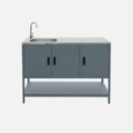Cuisine extérieure Naxos 3 modules avec barbecue au charbon bleu gris – Image 3