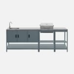 Cuisine extérieure Naxos 3 modules avec barbecue au charbon bleu gris – Image 2