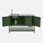 Cuisine extérieure Naxos 3 modules en acier inoxydable avec barbecue charbon vert – Image 8