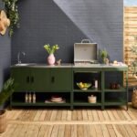 Cuisine extérieure Naxos 3 modules en acier inoxydable avec barbecue charbon vert – Image 2