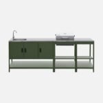 Cuisine extérieure Naxos 3 modules en acier inoxydable avec barbecue charbon vert – Image 4