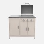 Cuisine extérieure Naxos 3 modules beige avec barbecue à gaz 3 brûleurs – Image 3