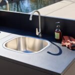 Cuisine extérieure 3 modules en acier avec barbecue gaz 4 brûleurs noir – Thira + Grimaud – Image 5
